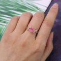 wholesale 10K Solid Gold 1Ct Round Gemstone Vintage Engagement Ring for Women-0-2
