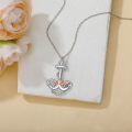 wholesale 925 Sterling Silver Anchor Necklace Wholesale With Floral Details-0-1
