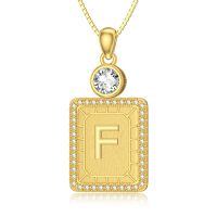 wholesale 925 Sterling Silver A-Z Initial Pendant Necklaces for Women-F