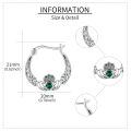 wholesale 925 Sterling Silver Celtic Knot Heart & Crown Green CZ Studs Hoop Earrings for Women Girls Mothers Day Gifts-0-4