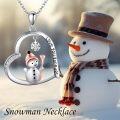 wholesale 925 Sterling Silver Love You Forever Snowman Pendant Necklace for Women-0-5