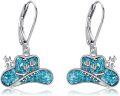 wholesale 925 Sterling Silver Turquoise Cactus Cowboy Boots Shape Drop Earrings Gift for Her-0-0
