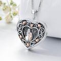 TOUPOP Sterling Silver Rose Heart Locket Necklace Gift Always In My Heart-0-3