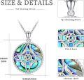 wholesale 925 Sterling Silver Round Celtic Knot Pendant with Abalone Shell and Turquoise Stone Necklace-0-5