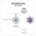 wholesale 925 Sterling Silver Lotus Flower Pendant With Amethyst And Gemstone Accents-0-3