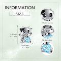 wholesale 925 Sterling Silver Hypoallergenic Blue Crystal Cow Stud Earrings for Girls and Teenagers-0-4