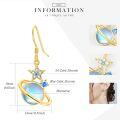 wholesale 925 Sterling Silver Moonstone Planet & Star Drop Earrings - Celestial Jewelry for Women-0-2