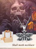 wholesale 925 Sterling Silver Evil Eye Moth Pendant Necklaces Gothic s for Her-0-5