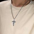 wholesale 925 Sterling Silver Crucifix Necklace with Jesus Christ Pendant - Religious Protection Jewelry for Men & Women -0-4