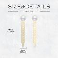 wholesale 14K Gold Yellow  Freshwater Cultured Pearl Long Chain Drop Earrings for Women-0-2