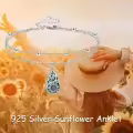 wholesale 925 Sterling Silver Teardrop Abalone Shell Flower Charm Layered Ankle Bracelet-0-1