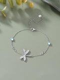 wholesale 925 Sterling Silver & Cubic Zirconia Infinity Dragonfly Bracelet for Women, Adjustable Chain, Elegant Gift for Mother's Day, Anniversaries-0-3