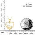 wholesale 14k Gold Heart Pendant With Cat And Lab Diamond Accents-0-4
