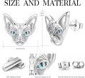 wholesale 925 Sterling Silver Sphynx Cat Stud Earrings with Gemstone Accents-0-1