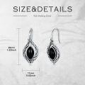 wholesale 925 Sterling Silver Black Onyx & Red Agate Celtic Knot Teardrop Dangle Earrings-0-3