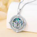 wholesale 925 Sterling Silver Celtic Knot Abalone Shell Purple Crystal Thistle Pendant Necklace Irish Lucky Charm s for Women Girls-0-4