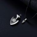 wholesale 925 Sterling Silver Arrowhead Pendant with Black Onyx and Vegvisir Symbol - Mens & Womens Memorial Keepsake Jewelry-0-2