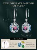 wholesale TOUPOP Tree Of Life Birthstone Earrings For Women 925 Sterling Silver Family Tree Dangle Earrings Austrian Crystal Jewelry Birthday Christmas Gifts For Her Girlfriend Wife Mom -0-4