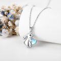 wholesale 925 Sterling Silver Moonstone Bunny Necklace - Hypoallergenic, 18+2in Chain, Gift for Women-0-2