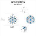 wholesale 925 Sterling Silver Blue Crystal Snowflake Drop Earrings - Winter  for Her-0-4