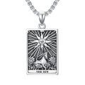 wholesale 925 Sterling Silver Sun Tarot Necklace , 17.5mm Pendant, Adjustable 22-24 Chain, Jewelry Gift for Men & Women-0-0