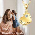 wholesale 14K Gold Solid Gold Mother Daughter Necklace with Small Heart Pendant - Gifts for Women and Girls-0-1
