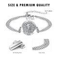 wholesale Silver Plated Copper Saint Sebastian Medal Oxidized Silver Curb Chain Bracelet-0-4