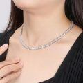 wholesale 925 Sterling Silver Moissanite Tennis Necklace 18k White Gold Plated-0-2
