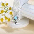 wholesale 925 Sterling Silver Anchor Pendant Necklace With Pear Shaped Larimar Stone For Women-0-3