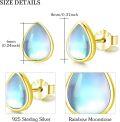 wholesale 925 Sterling Silver Blue Moonstone Teardrop Bridal Stud Cartilage Earring Gift for Women-0-3