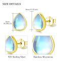 wholesale 925 Sterling Silver Blue Moonstone Teardrop Bridal Stud Cartilage Earring Gift for Women-0-3