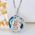 wholesale 925 Sterling Silver Blue Crystal Sisters Pendant Necklace - Best Friend Gifts for Women-0-3