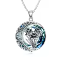 TOUPOP Sterling Silver Blue Crystal Daffodil Moon Flower Necklace-0-0