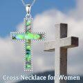 wholesale Sterling Silver Abalone Shell Cross Necklace Christian Gift for Women-0-17
