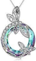 wholesale 925 Sterling Silver Dragonfly/Butterfly Pendant Necklace with Crystal Birthdays Christmas Gifts for Women-0-0