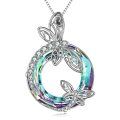 wholesale 925 Sterling Silver Dragonfly/Butterfly Pendant Necklace with Crystal Birthdays Christmas Gifts for Women-0-0