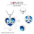 wholesale 925 Sterling Silver Metal Blue Crystal Celtic Knot Heart Pendant Necklace - Irish s for Women-0-5