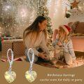 wholesale 925 Sterling Silver Austrian Crystal Heart Birthstone Dangle Drop Earrings-0-4