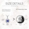 wholesale 925 Sterling Silver Pendant Necklace With Square Blue Crystal Zircon Twist Design-0-3