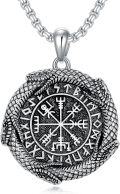 wholesale 925 Sterling Silver Vegvisir Compass Pendant Norse Viking Jewelry for Men & Women -0-0