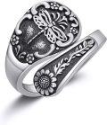 wholesale 925 Sterling Silver Dragonfly & Sunflower Open Adjustable Ring Set Gift for Her-0-0