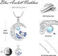 wholesale 925 Sterling Silver Blue Moonstone Axolotl Pendant Necklace - Cute Animal s for Women-0-3