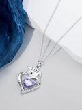 wholesale 925 Sterling Silver Heart Birthstone Necklace High School College Graduation Jewelry for Her-0-4