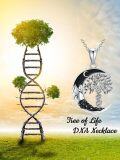 wholesale 925 Sterling Silver Tree of Life DNA Black Crystal Moonstone Crescent Pendant Necklace for Women Wife Girlfriend-0-5