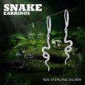 wholesale 925 Sterling Silver Snake Shape Hypoallergenic Leverback Dangle Earrings-0-5