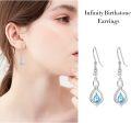 wholesale 925 Sterling Silver Crystal Infinity Earrings w Birthstone Drop Dangle-0-3