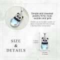 wholesale 925 Sterling Silver Blue Moonstone Panda Pendant Necklace for Women Girls  43cm Chain Length-0-2