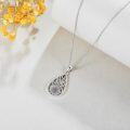 wholesale Sterling Silver Filigree Sunflower Hummingbird Bee Teardrop Necklace-0-4