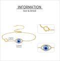 wholesale 14K Gold Evil Eye Chain Bracelet - Christmas Gift for Her-0-2