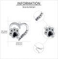 wholesale 925 Sterling Silver Heart Dog Paw Pendant Necklace for Women Girls Mothers Day Gift-0-4